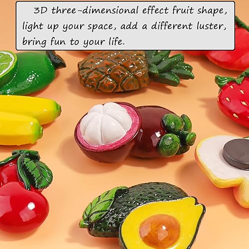 Miniatura 5 de 10 imanes de fruta para nevera, resina 3D, imanes divertidos para nevera, lindos imanes para refrigeradores, pizarras blancas, mapas y otros