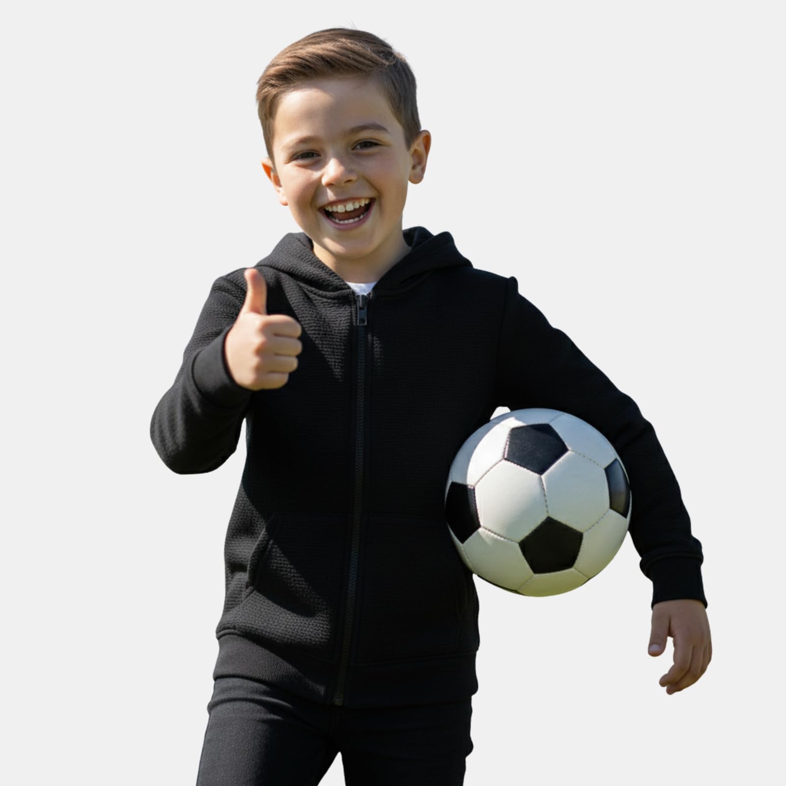 EMBLIKA Premium Boys Zip Up Hoodie |Comfortable and Stylish & Everyday Essential|Kids Sweatshirt | Kids Winter Wear Black 2