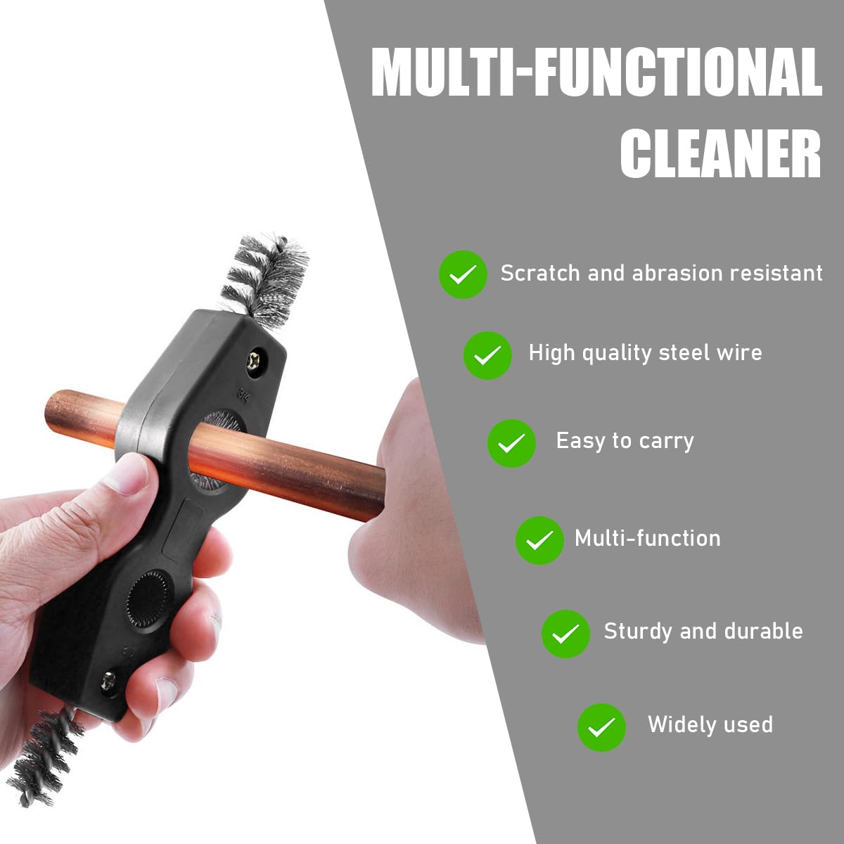 NOTISH 4-in-1 Car Battery Terminal Cleaner - Steel Wire Brush Set For Automotive & Marine