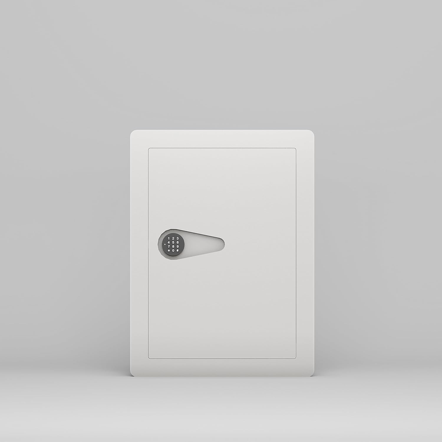 Slim In-Wall Wall Safe, Hidden Flat Wall Safe with Digital Keypad, 22" × 16" × 4" Steel Wall-Mount Safe for Documents, Passports & Jewelry, Off White