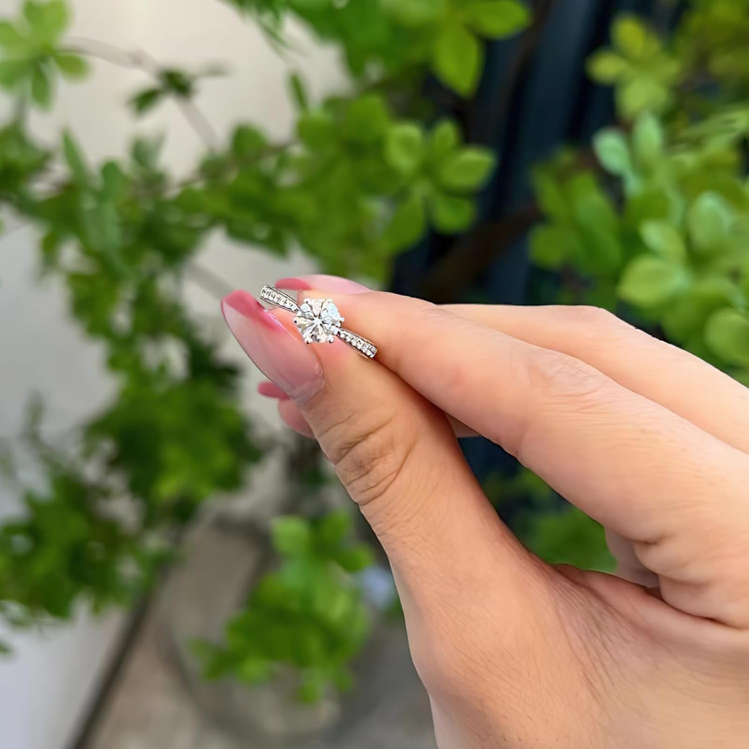 925 Sterling Silver Engagement Rings for Women Cubic Zirconia Wedding Eternity Band Promise Rings for Her Moissanite Solitaire Dainty Rings Jewelry - Image 4