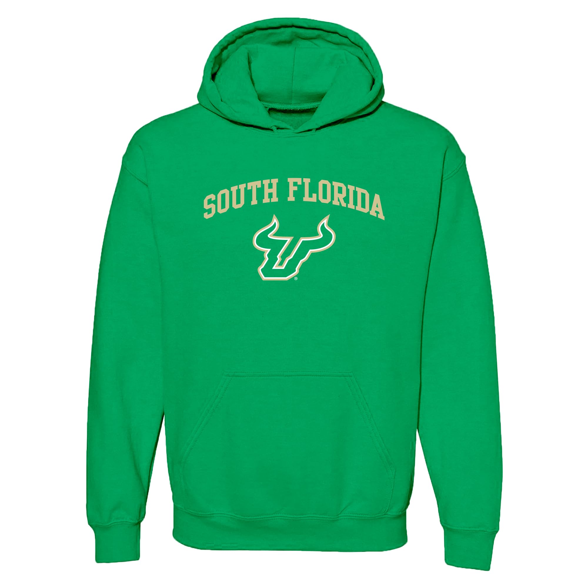 UGP Campus Apparel NCAA Officially licensed College - University Team Color Arch Logo Hoodie, South Florida Bulls Irish Green, XXL โ image 1