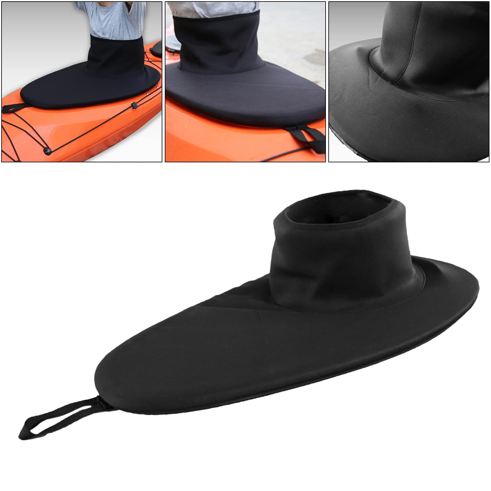 Protector antisalpicaduras ajustable de neopreno, cubierta impermeable para kayak y cabina de hasta 90 x 52 cm, cintura elástica, protección para raquetas de remo, accesorios para kayak