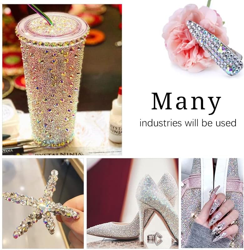 Flatback Rhinestones Clear Crystal Ab Nail Gems Glitter Crystal for Crafts Rhinestones Decorations Nail Art