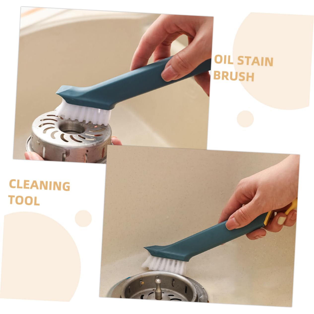 Juego de 3 cepillos de limpieza de cocina, estropajo de acero para platos, dispensador de jabón y toallitas ecológicas, perfecto para lavar platos y limpiar platos