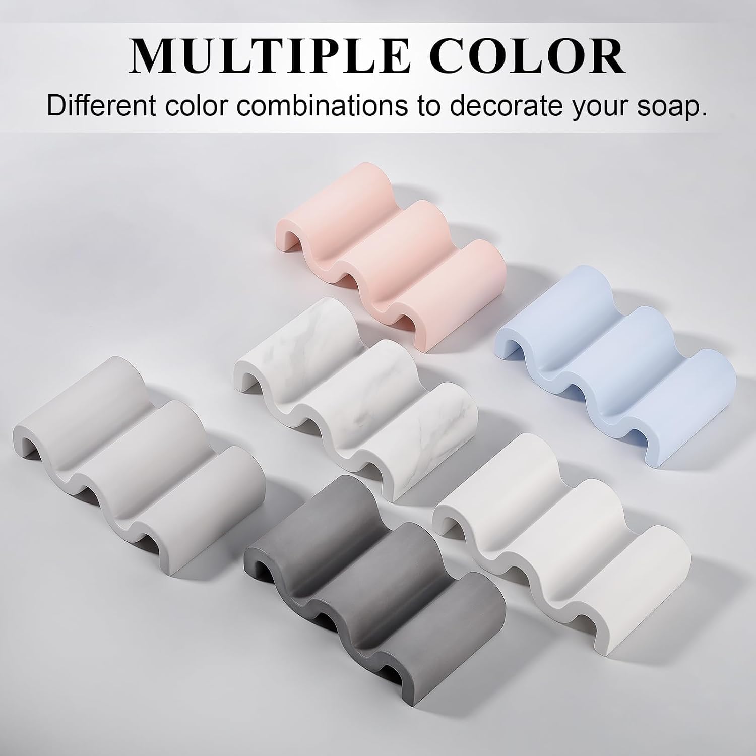 Diatomite Soap Dish Bar Soap Holder Quick Drying Sponge Tray, Marble White