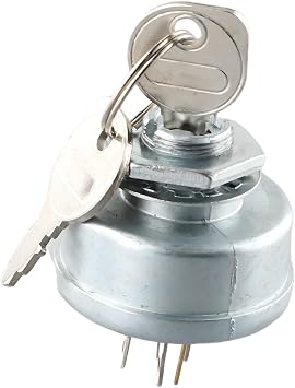 5-Terminal For Ignition Switch with 2 Keys for Ride-On Lawn Tractors Compatible with AM102551 44745 300275 and More