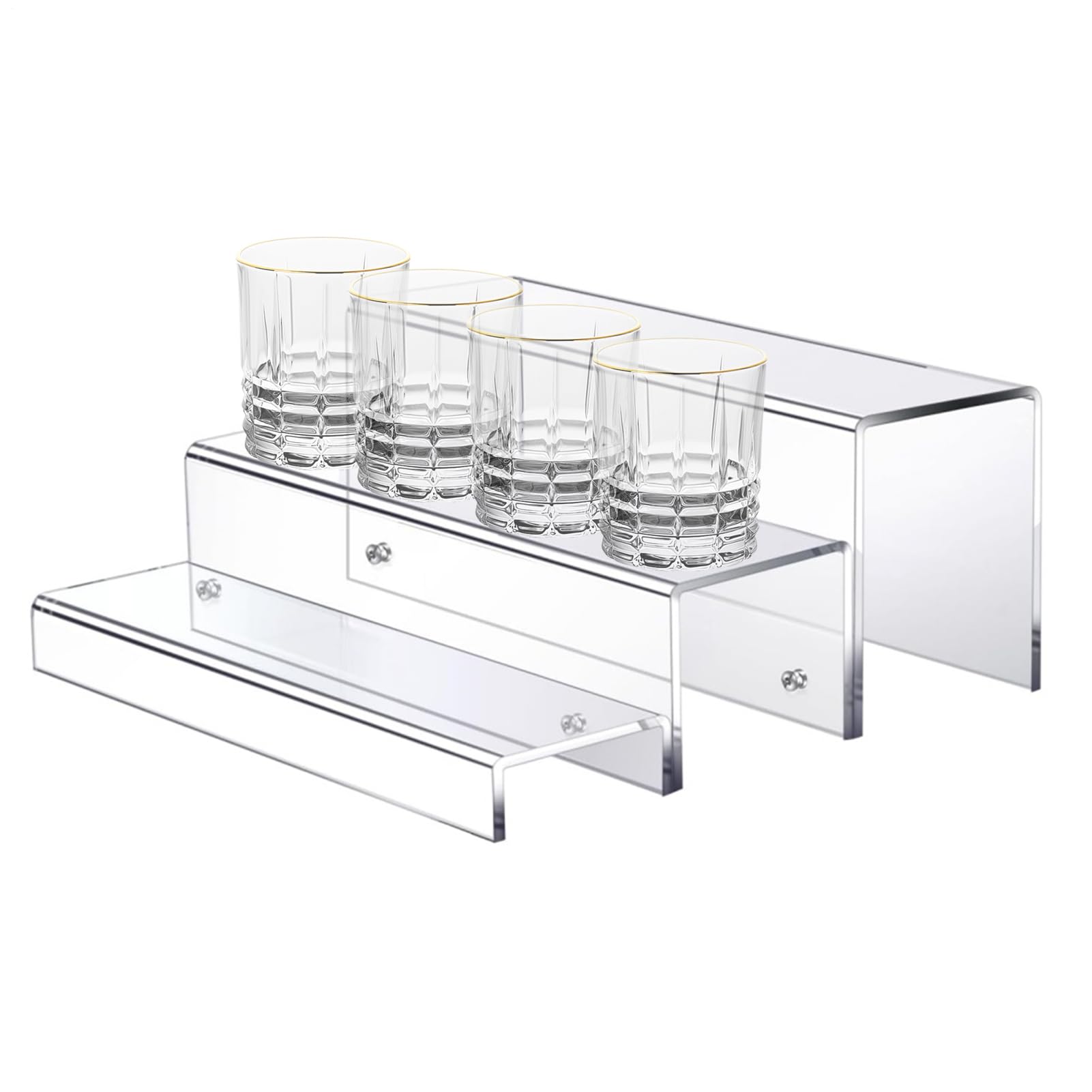 Présentoir acrylique 3 niveaux pour bouteilles d'alcool et décoration