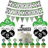 Formemory Partyset, Fußball Geburtstag Dekorationen Happy Birthday Girlande mit Luftballons für Kinder Jungen Geburtstag Party