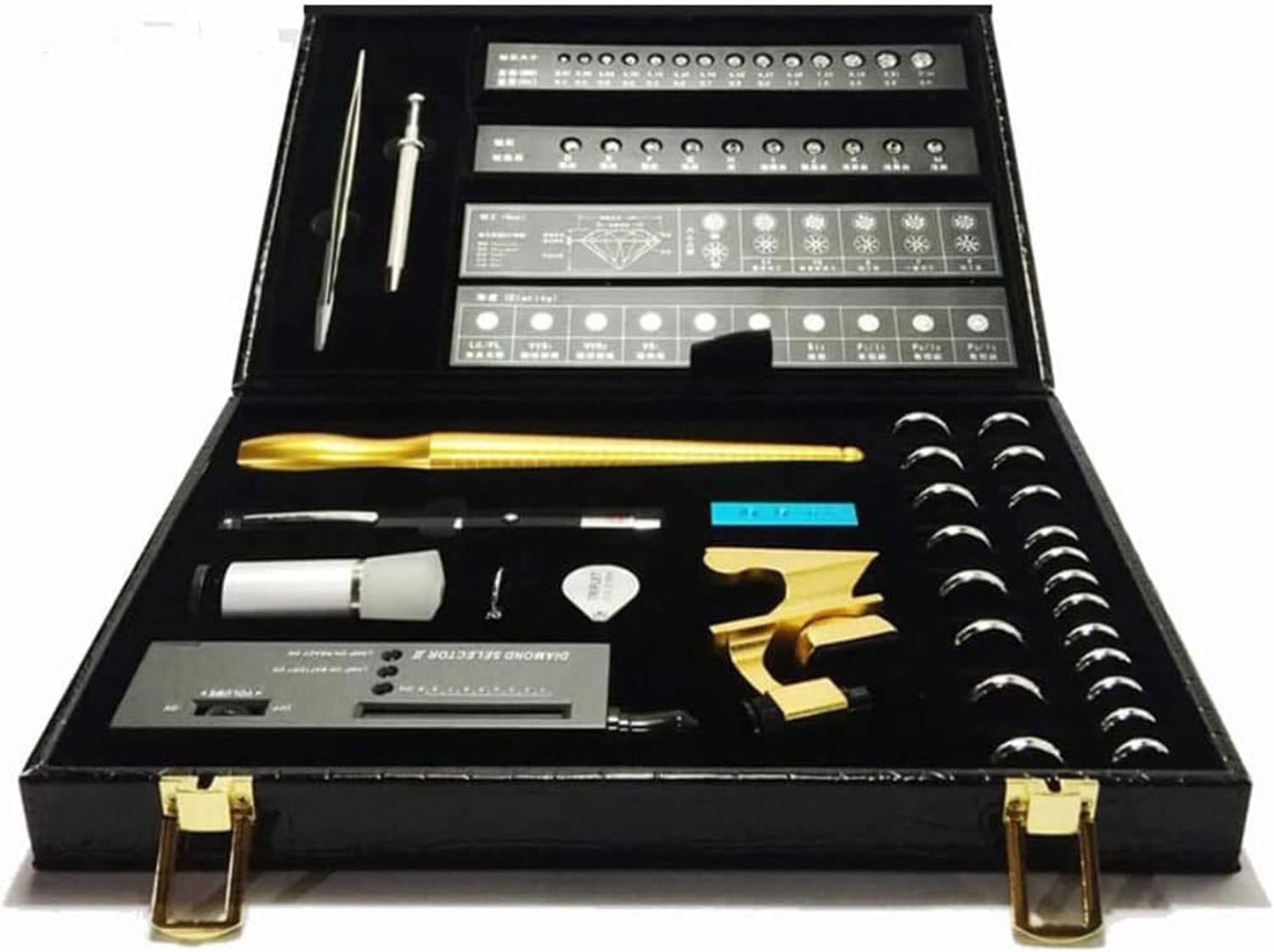Professional Diamond Tester,Jewelry Testing Tool kit with Diamond Test Pen,Diamond Clarity Chart and Magnifying Glass for novices and Experts