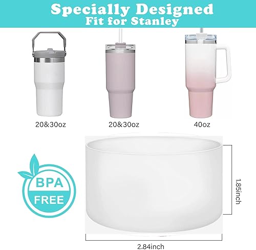 Miniatura 2 de QIANHAI Fundas de Silicona para Stanley Quencher Adventure, vaso de 40 onzas con asa y Stanley IceFlow de 30 onzas y 20 onzas, funda protectora
