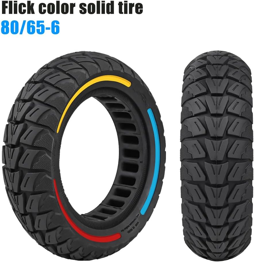 10x3 (80/65-6), 255x80, 10" Off-Road Honeycomb Tire, 10-inch Air Pocket Non-Pneumatic Solid Tyre w/Slot 43mm Replacement for Zero 10X / VSETT 10+, Kaabo Electric Scooter Wheel Parts (2)