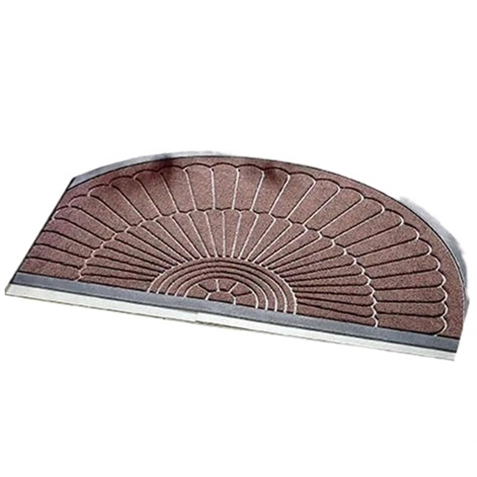 FußMatte rutschfeste Fußmatte for den Innen- und Außenbereich, halbrunde Bodenmatte mit Gummiunterseite, Außentürmatte, Badeteppich, Eingangstürmatte Für Eingang, Haustür(Brown,50x80cm)