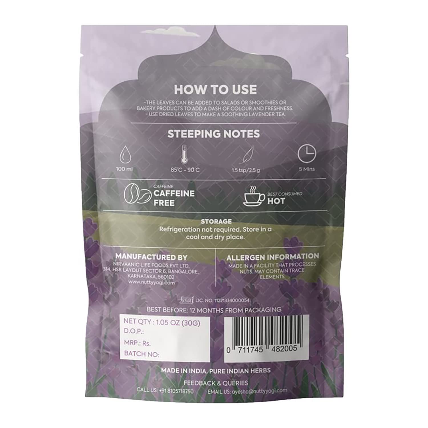 Nutty Yogi Lavender Buds Dried, G Organic Lavender Flowers Buds Dried Perfect For Tea, Baking, Lemonade, Diy Beauty, Soap Making & Fresh Fragrance(30)