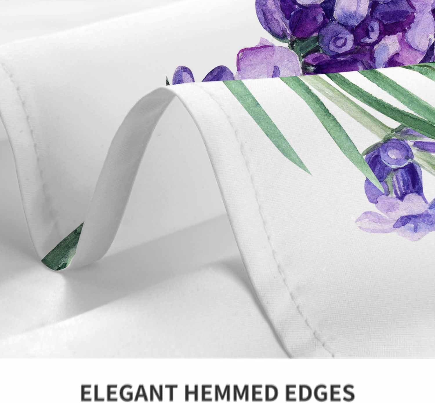 Purple Lavender Rectangular Tablecloth 60x84 Inch Bouquet Flowers Botanical Painting Kitchen Dining Table Cover Decorations for Home Dinner Party Outdoors Picnic