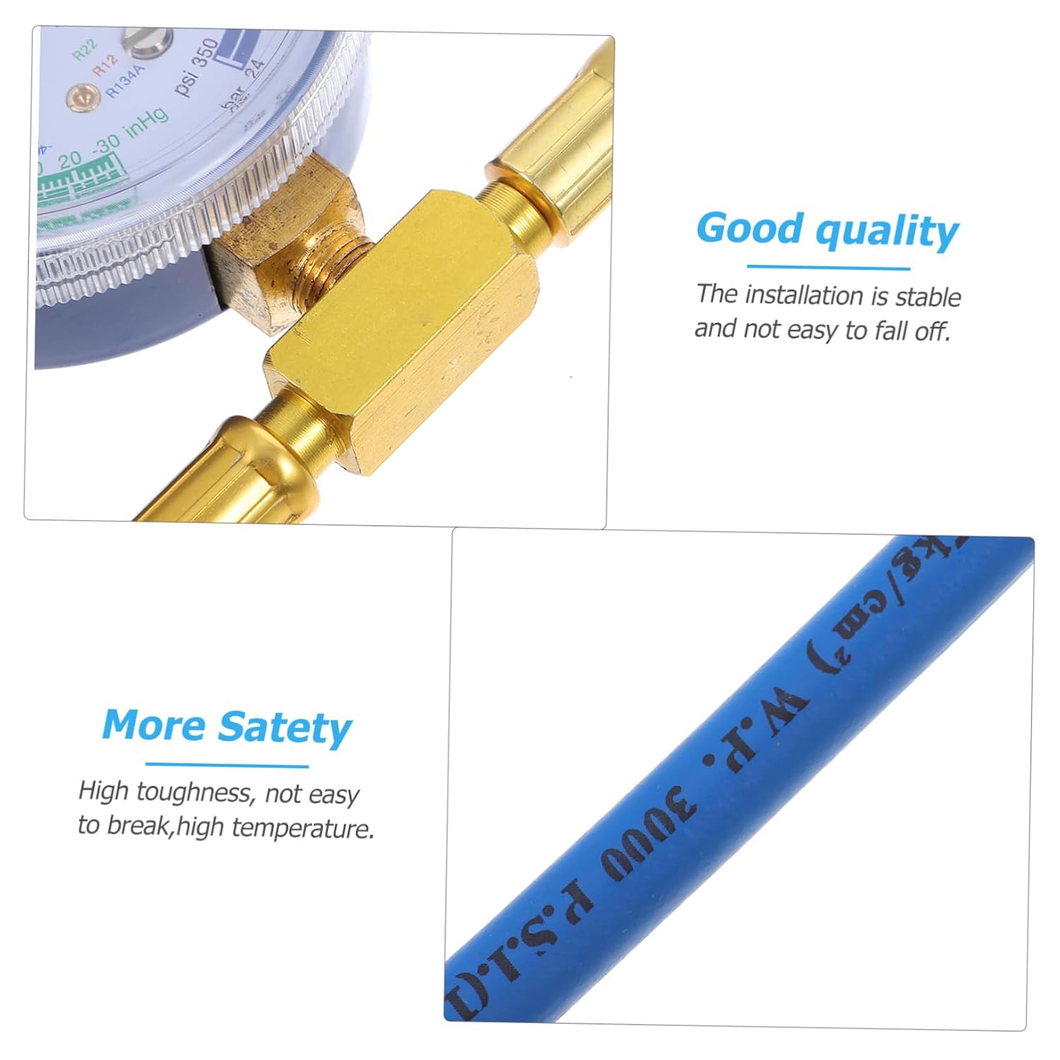 OUNONA 1Pc Charging Hose with Gauge Filling Tool for Automotive Compatible Convenient Gauge for Easy Use