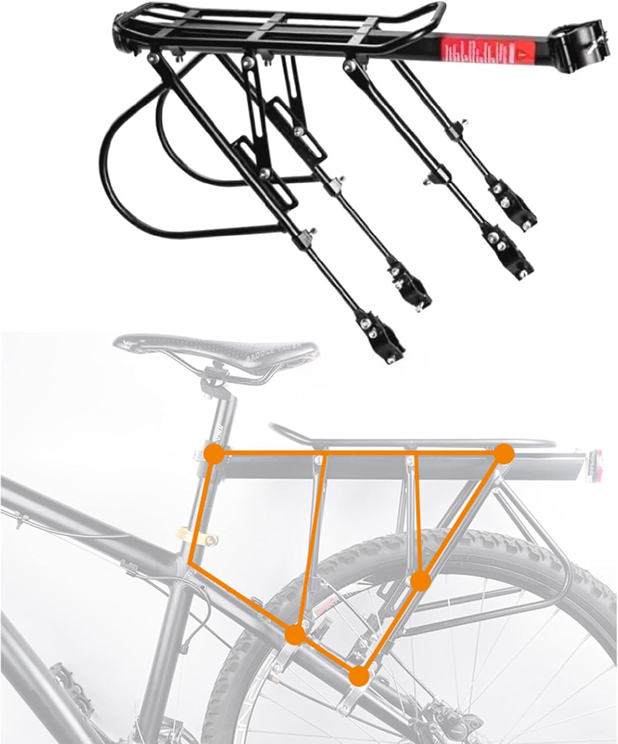 Quickly Release Rear Bike Rack Universals Bike Rack Heavy Type Bike Cargo Rack for Commuting and Outdoor