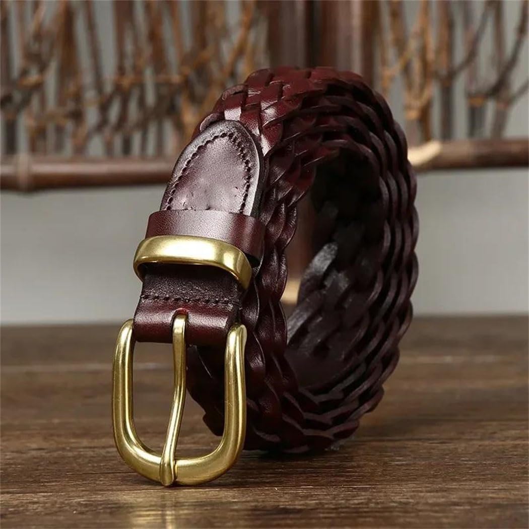 Unisex Matching Belts - 3.0 cm Solid Cowhide with Pin Buckle, Couple Set for Jeans