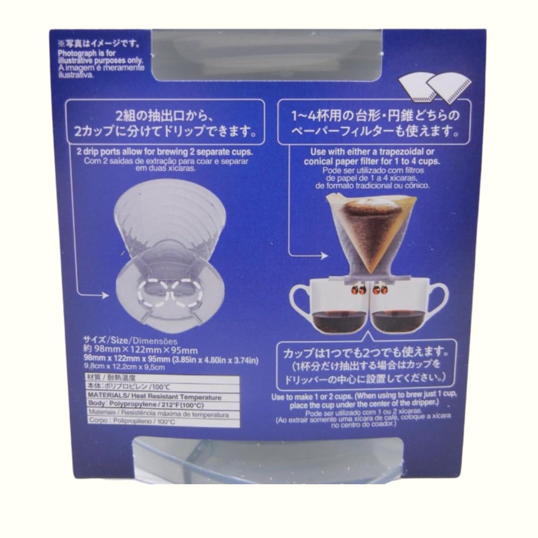 Amazon.com: Daiso, Double Coffee Dripper, Drip two cups at the