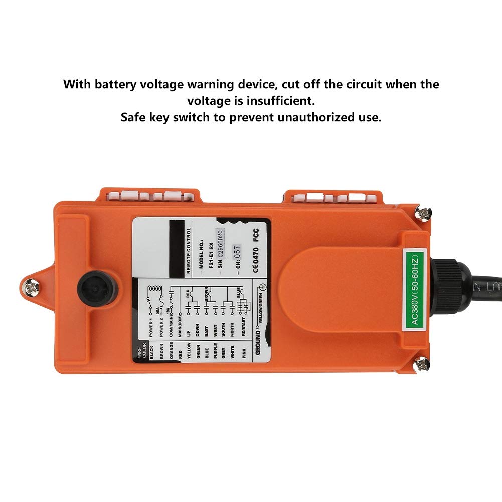 de control remoto industrial, Keenso Radio Control remoto inalámbrico Transmisor y receptor, 2 Transmisor y 1 Receptor 380Vb