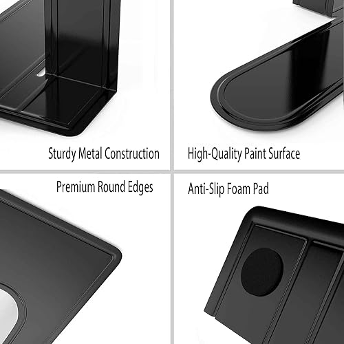 Miniatura 5 de Optomni Sujetalibros, soporte de metal resistente para libros, soportes de extremos de libros para decoración de estantes, hogar, oficina, escuela