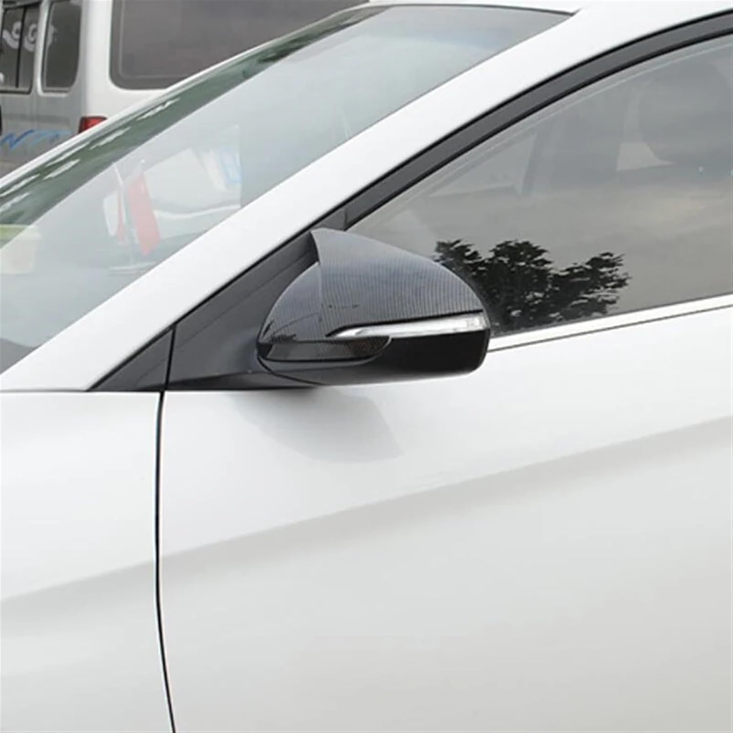 Compatible For Elantra Avante AD 2016-2020 Rearview Side Mirror Cover Wing Cap Exterior Door Rear View Case Trim Carbon Fiber Look (Color : Carbon)