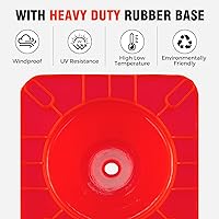 Vista 2 de Conos de Seguridad de Tráfico Jade Butterfly 18 Pulgadas Paquete de 6 - Conos de Estacionamiento de Carretera Naranjas con Collares Reflectantes