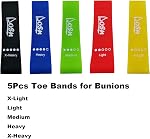 Bandes d'orteils - 5 Packs Espaceurs d'orteils pour la correction de l'union, Correcteur Hallux Valgus, Bandes de résistance à l'étrier des pieds pour le soulagement de la réunion