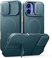 Vista 77 de SURITCH Funda para iPhone 14 Pro Max con cubierta magnética para cámara deslizante y soporte ajustable, compatible con MagSafe, funda protectora