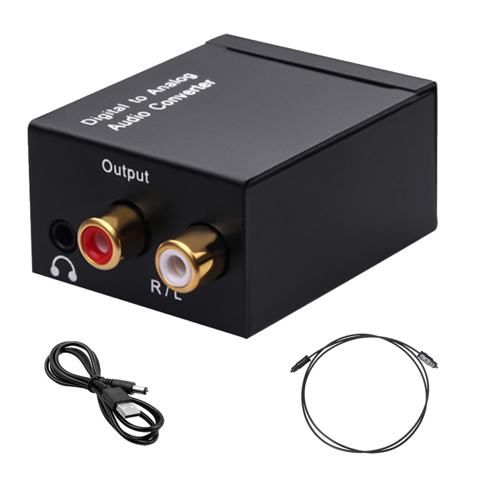 Convertisseur Audio Numérique Analogique 192kHz SPDIF Optique Coaxial Toslink vers RCA Stéréo L/R Adaptateur Jack 3,5mm