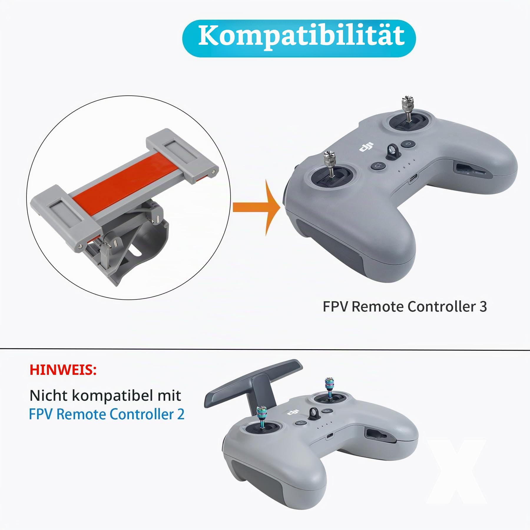 FPV Fernbedienung 3 Handy Tablet 11,9 - 32,9 cm Halterung für DJI Avata 2, Neo Drohnenhalterung