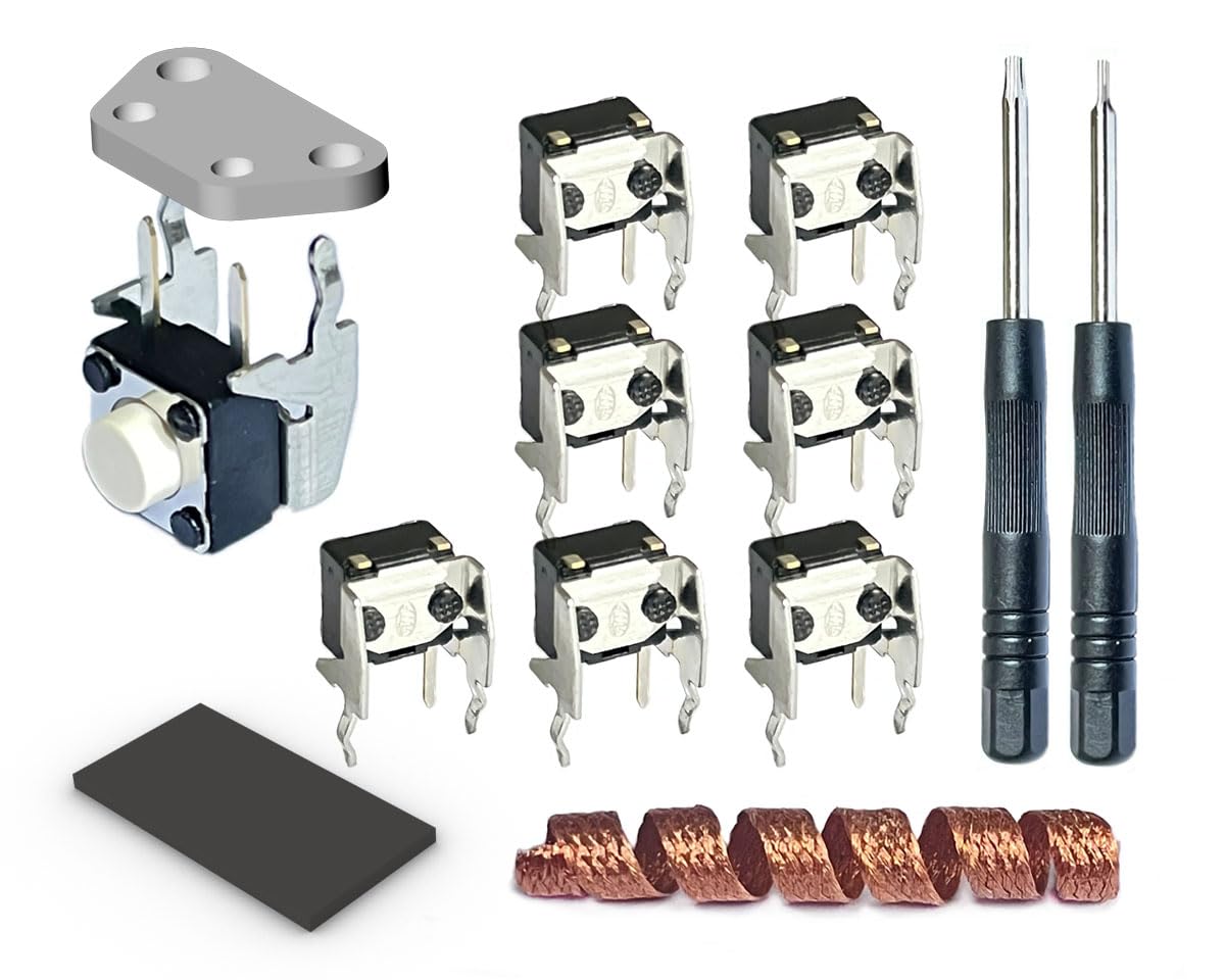 ElecGear 8PCs Tactile Switch + Desoldering Heating Plate for Xbox One, Series S/X, Elite Controllers and Electronics Devices, Replacement LB RB Bumper Button and Special Desolder Repair Tools incl.