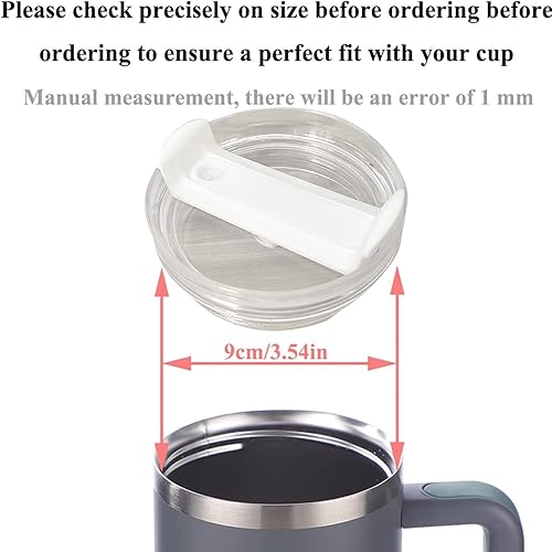 Miniatura 3 de Tapa de Vaso de 40 OZ Compatible con Stanley Quencher, Paquete de 2 Tapas de Vaso de Acero Inoxidable a Prueba de Derrames y Resistentes a