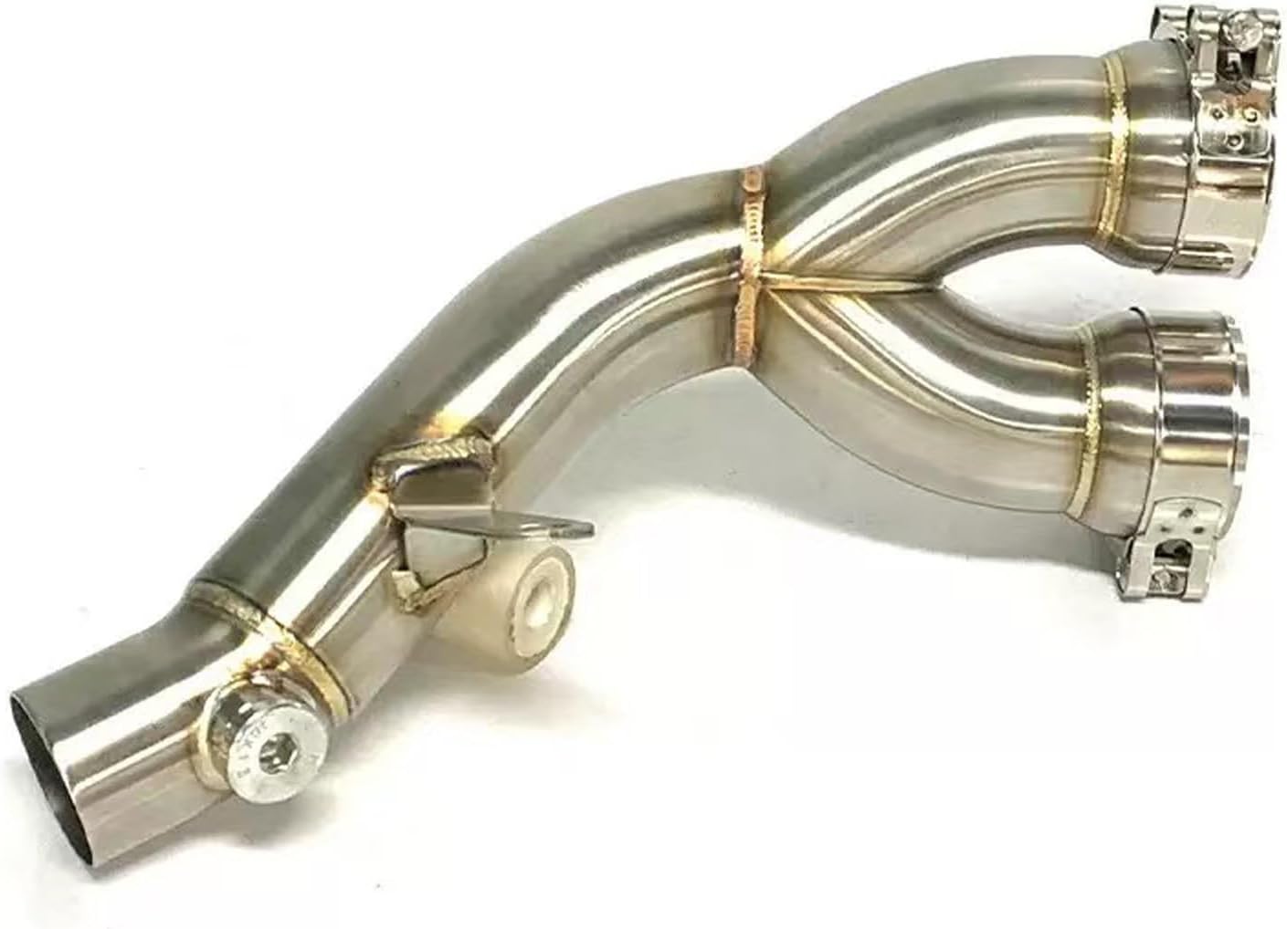 Motorcycle exhaust pipe For 2006-2021YAMAHA YZF-R6 motorcycle exhaust pipe motorcycle special stainless steel exhaust pipe muffler middle section connecting pipe 2 x clamps