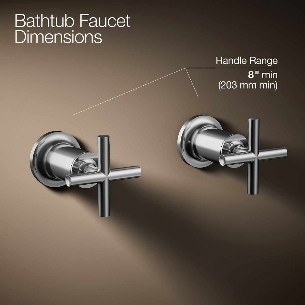 Kohler T14429-3-CP Purist Deck- Or Wall-Mount Bath Faucet Handle Trim With Cross Design, Polished Chrome