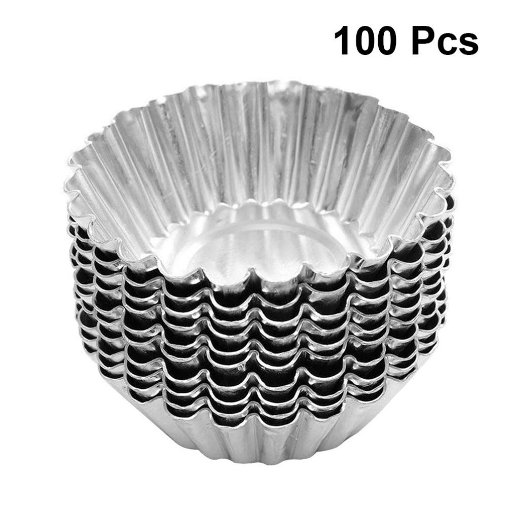 Cabilock 100piezas Moldes De Tartas De De Metal Antiadherente Herramienta Para Hornear Para Magdalenas Pasteles y Postres