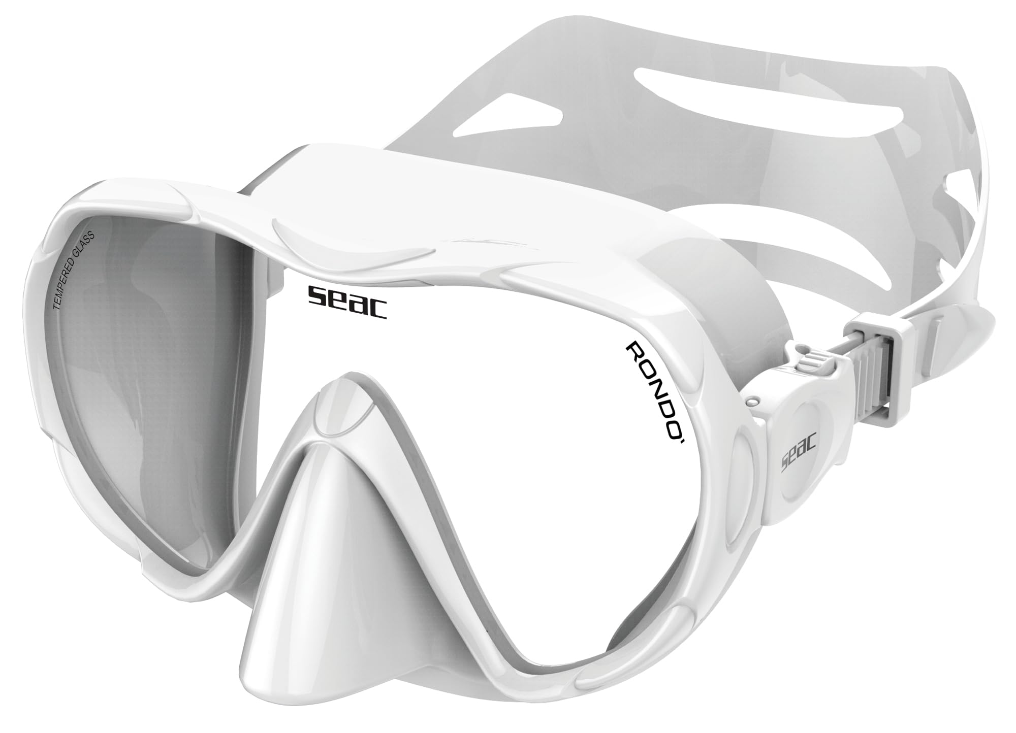 SEAC Rondò Masque Frameless Monoverre en Silicone pour la Plongée et Le Snorkeling ou Set Combo Masque + Tuba SEAC Reverse Dry, Système Dry Top et Valve de Purge