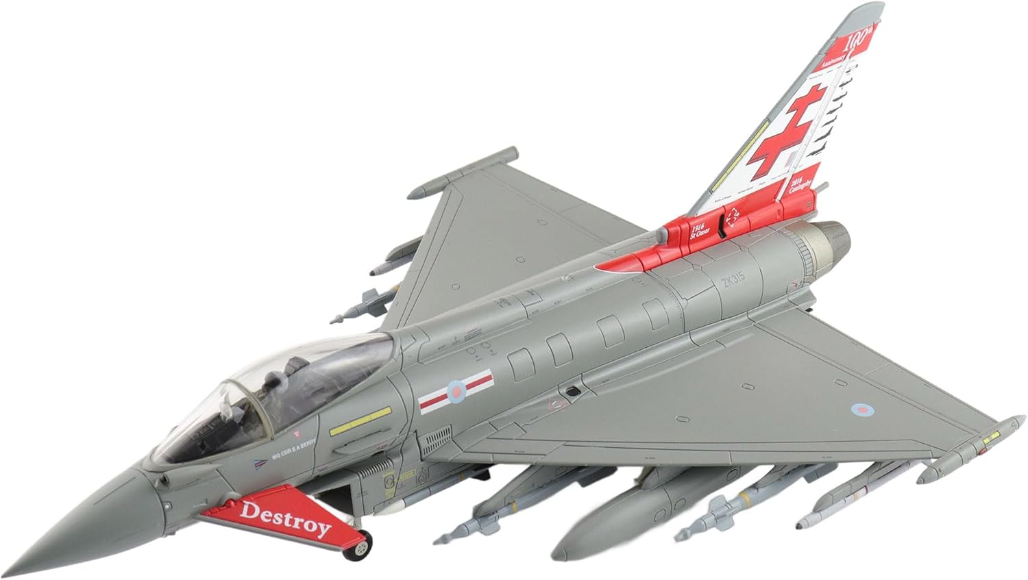 Hobby Master | 1:72 Scale Diecast Military Aircraft Replica | Eurofighter Typhoon ZK315, 41 Sqn., RAF Coningsby, 2015 | Model HA6624