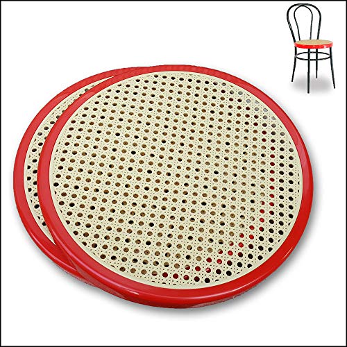 2 Replacement de Fauteuil Bistrot Metal FACILCASA - Siège Rond, Remplacement Chaise Thonet en Plastique 2 Anneau Rouge