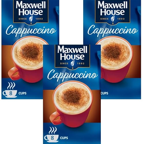 Ground Coffee Bundle with Maxwell House Cappuccino (8 Sachets) 93.6g - 3 Pack | Suitable For Vegetarians.