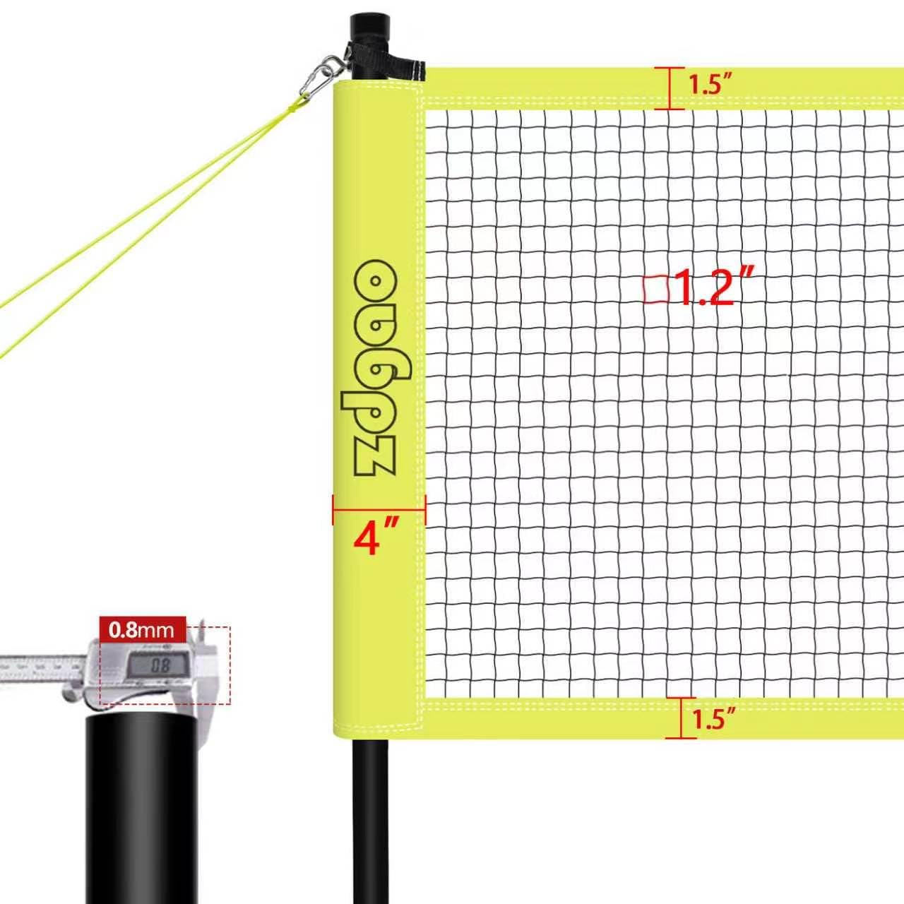 Zdgao Badminton & Volleyball Combo Set - Professionelles Volleyballnetz für Rasen, Hinterhof, einfach aufzubauen Volleyball-Set mit Tragetasche, Begrenzungslinie für Familienspaß