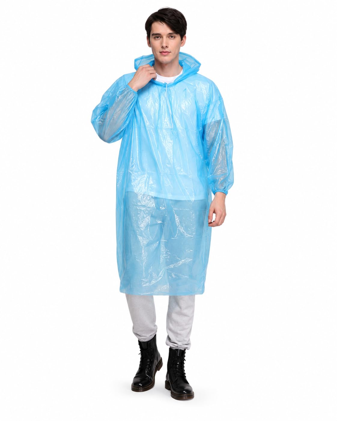 Disposable Rain Poncho for Men & Women | Pocket Size Emergency Raincoat | Waterproof Hooded Raincoat | Lightweight Travel Rain Wear | Pack of 10-image-36