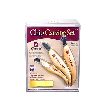 Flexcut Chip Carving 3 Pc. Set With Sharpening Compound