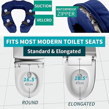 Raised Toilet Seat Cushion High-Density Foam Booster Pad for Elderly, Seniors, Disabled Toilet Riser for Standard & Elongated Toilets Commode Seat Cushion Non-Slip & Easy to Clean (2 inches)