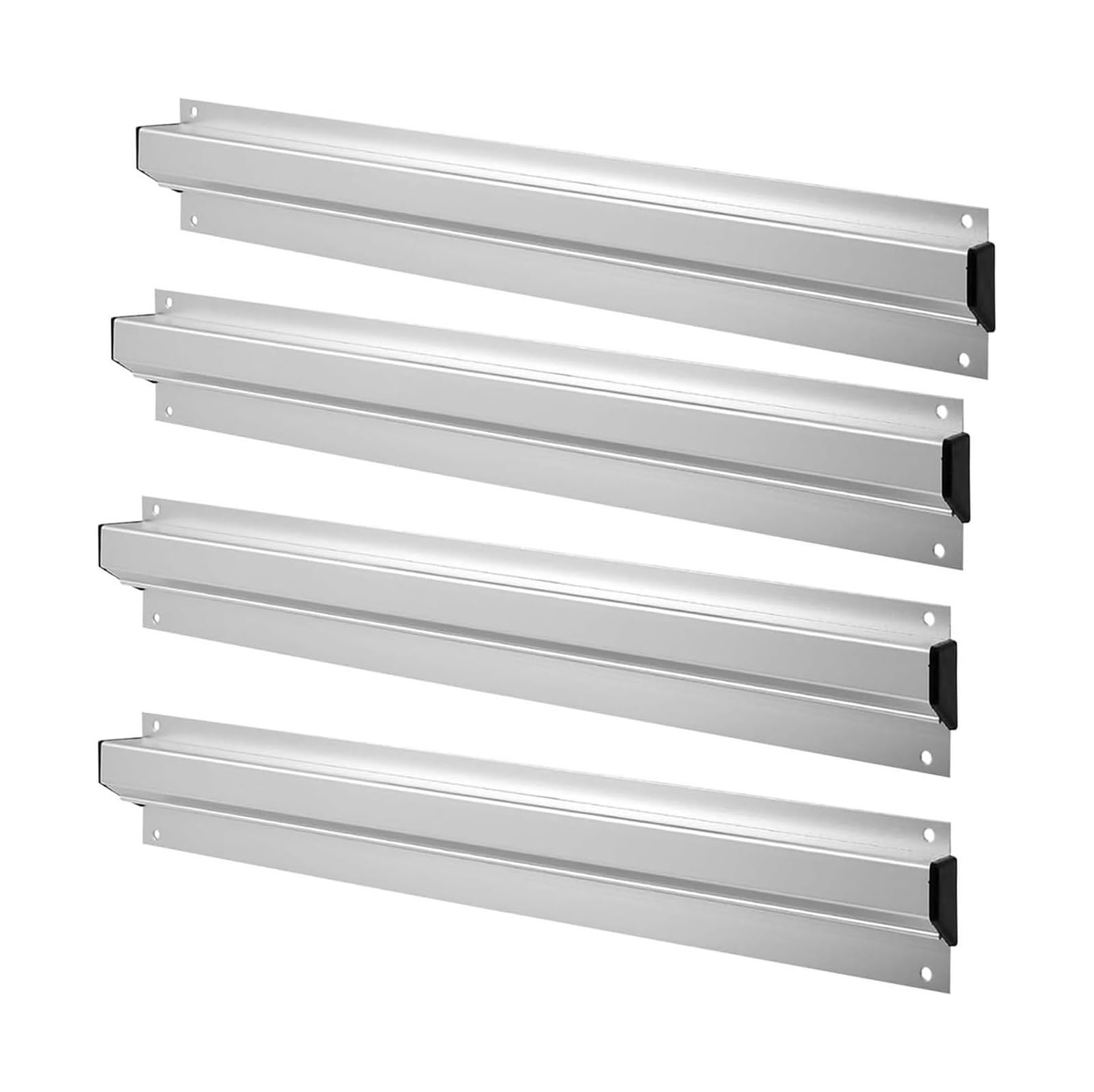 Soporte de pared para recibos, Riel for tickets for cocina y restaurante, autoadhesivo, de aluminio plateado, 36 pulgadas, paquete 1-4(4 pack) | 4 piezas