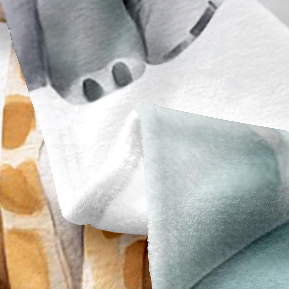 Erosebridal Cartoon Animals Flannel Blanket Twin 60x80 | Cute Lion Elephant Hippo Fleece Blanket for Sofa Couch Tropical Palm Tree Leaves Fuzzy Plush Throw Soft Warm Kawaii Zoo Wildlife Pattern