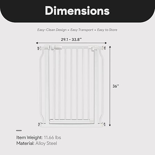 Miniatura 4 de BalanceFrom Puerta de seguridad fácil de caminar para puertas y escaleras con funciones de cierre automáticomantenimiento, 36 pulgadas de alto, se