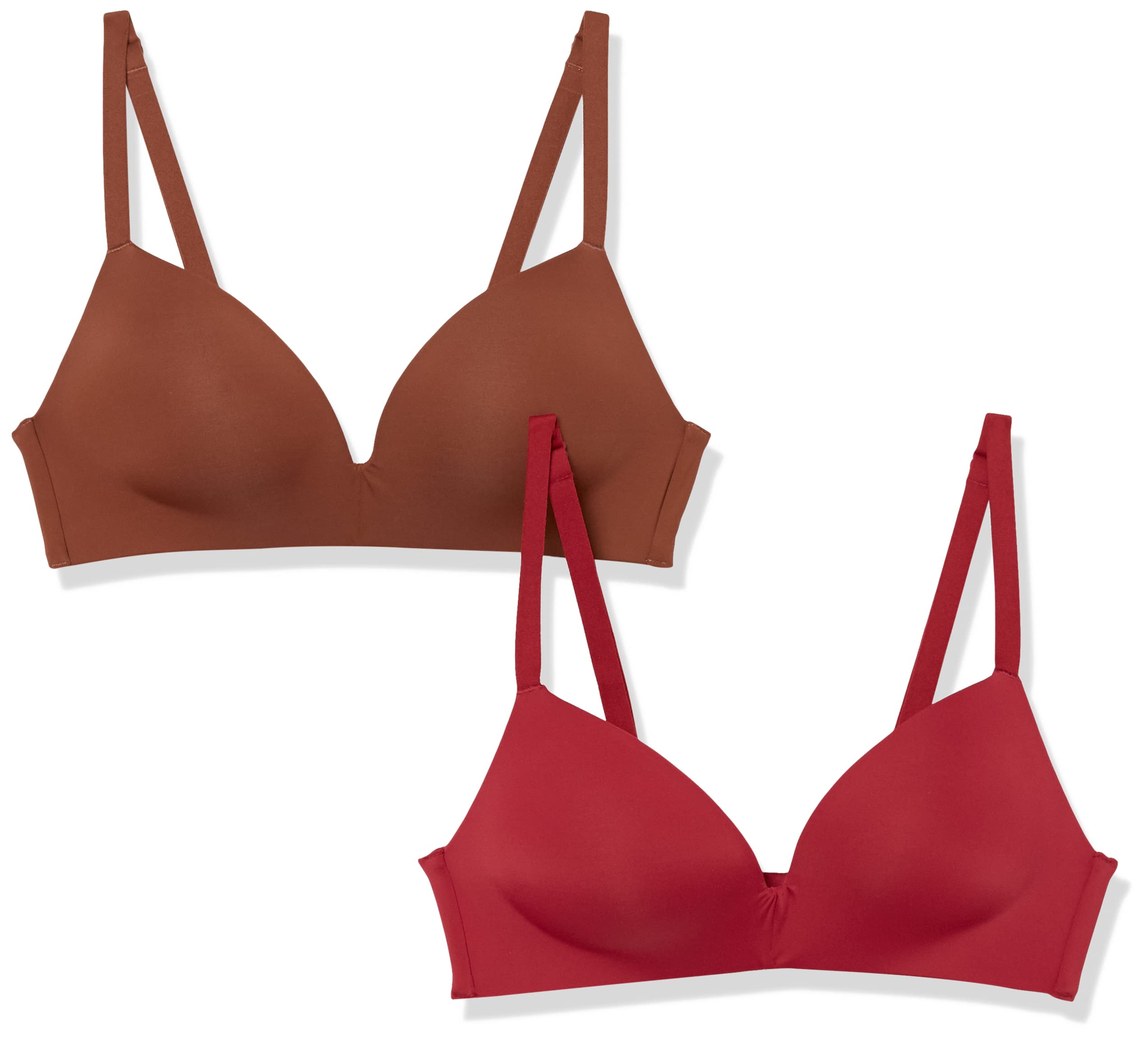 Amazon Essentials Reggiseno Leggermente Foderato Senza Ferretto Donna, Pacco da 2