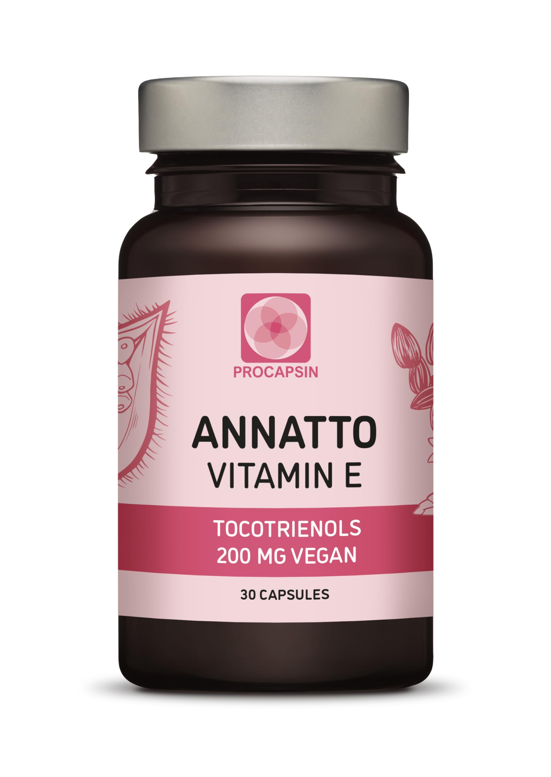 Annatto Tocotrienols Vegan Vitamin E Supplement, Tocopherol Free, Eannatto Capsules Without PAH's and contaminants - Improved from Deltagold - 200mg - Non-GMO & Antioxidant (30)