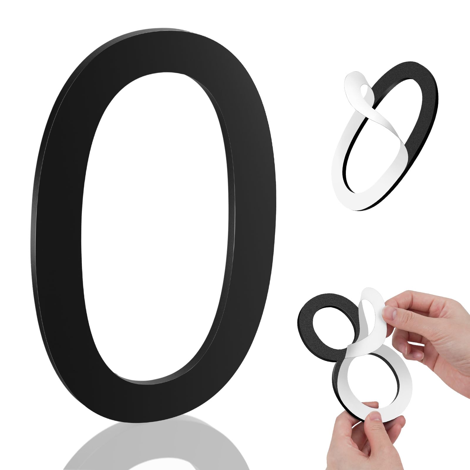 8 Inch House Numbers, Self-adhesive for Outside Mailbox House Number (0)